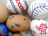 DesignSponge Embroidered Eggs